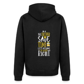 Funny School Bus Driver Appreciation anniversary - Unisex Premium Organic Zip Hoodie - black - Back - Nico (187cm)
