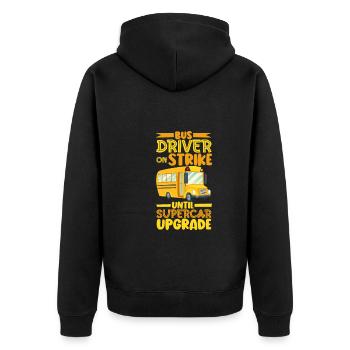 Funny School Bus Driver Appreciation anniversary - Unisex Premium Bio Zip Hoodie - Schwarz - Hinten - Nico (187cm)