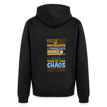 Funny School Bus Driver Appreciation anniversary - Unisex Premium Bio Zip Hoodie - Schwarz - Hinten - Nico (187cm)