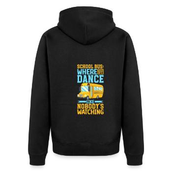 Funny School Bus Driver Appreciation anniversary - Unisex Premium Organic Zip Hoodie - black - Back - Nico (187cm)