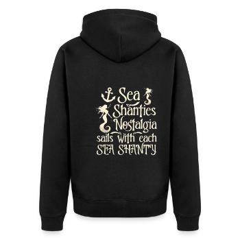 Sailors Sea Shanty Singing Ship Adventures - Unisex Premium Organic Zip Hoodie - black - Back - Nico (187cm)