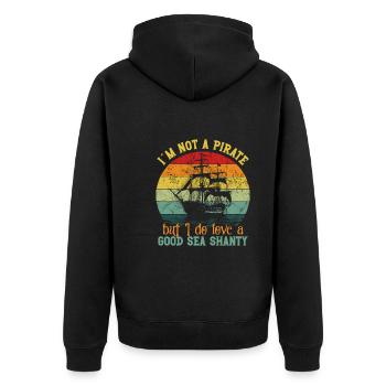 Sailors Sea Shanty Singing Ship Adventures - Unisex Premium Organic Zip Hoodie - black - Back - Nico (187cm)