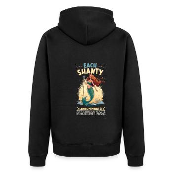 Sailors Sea Shanty Singing Ship Adventures - Unisex Premium Organic Zip Hoodie - black - Back - Nico (187cm)