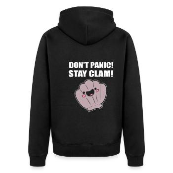 Muschel Wortspiel Meeresfrüchte Koch - Unisex Premium Bio Zip Hoodie - Schwarz - Hinten - Nico (187cm)