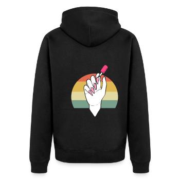 Süßer Manikürist Nagel-Techniker - Unisex Premium Bio Zip Hoodie - Schwarz - Hinten - Nico (187cm)