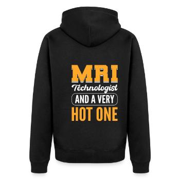MRI Technologist And A Very Hot One Radiologie - Unisex Premium Bio Zip Hoodie - Schwarz - Hinten - Nico (187cm)