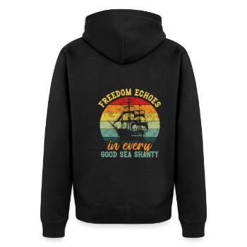 Sailors Sea Shanty Singing Ship Adventures - Unisex Premium Organic Zip Hoodie - black - Back - Nico (187cm)