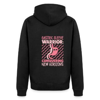 Manchon gastrique, manchon gastrique, gastrectomie, gastrectomie - Veste à capuche bio Premium Unisexe - noir - Dos - Nico (187cm)