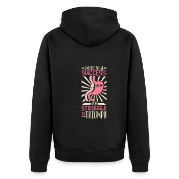 Schlauchmagen Schlauchmagenchirurgie Gastrektomie - Unisex Premium Bio Zip Hoodie - Schwarz - Hinten - Nico (187cm)