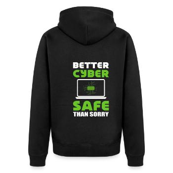 Internet-Sicherheit Softwareentwickler - Unisex Premium Bio Zip Hoodie - Schwarz - Hinten - Nico (187cm)