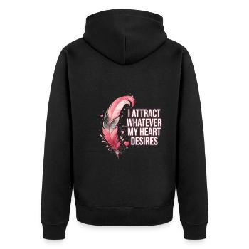 Yoga Pleine conscience Pratique Méditation Manifestation - Veste à capuche bio Premium Unisexe - noir - Dos - Nico (187cm)