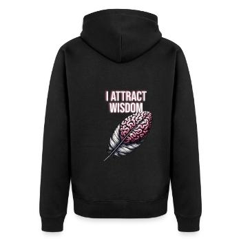 Yoga, Pleine conscience, Pratique, Méditation, Manifestation - Veste à capuche bio Premium Unisexe - noir - Dos - Nico (187cm)