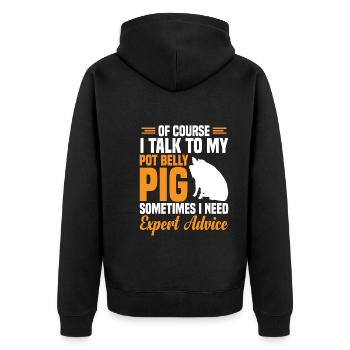 Pot Belly Pig Harnais et laisse Pot Belly Pig - Veste à capuche bio Premium Unisexe - noir - Dos - Nico (187cm)