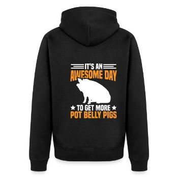 Pot Belly Pig Harnais et laisse Pot Belly Pig - Veste à capuche bio Premium Unisexe - noir - Dos - Nico (187cm)