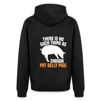 Pot Belly Pig Harnais et laisse Pot Belly Pig - Veste à capuche bio Premium Unisexe - noir - Dos - Nico (187cm)