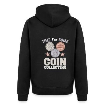 Collection de pièces de monnaie amusante pour les collectionneurs de pièces de monnaie et - Veste à capuche bio Premium Unisexe - noir - Dos - Nico (187cm)