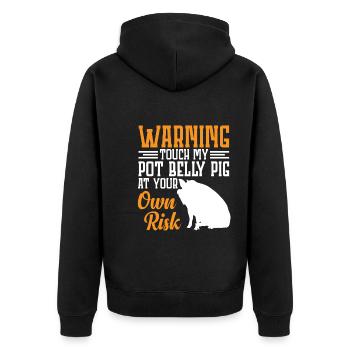 Pot Belly Pig Harnais et laisse Pot Belly Pig - Veste à capuche bio Premium Unisexe - noir - Dos - Nico (187cm)