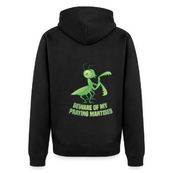 Enclos alimentaire de costume de mante religieuse - Veste à capuche bio Premium Unisexe - noir - Dos - Nico (187cm)