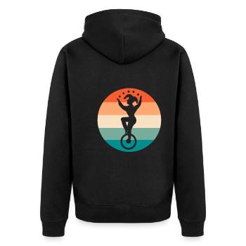 Jester jonglieren Bälle Jongleur - Unisex Premium Bio Zip Hoodie - Schwarz - Hinten - Nico (187cm)