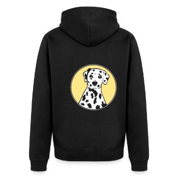 Dalmatiner Tierarzt - Unisex Premium Bio Zip Hoodie - Schwarz - Hinten - Nico (187cm)