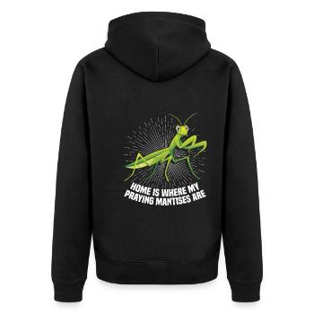 Enclos alimentaire de costume de mante religieuse - Veste à capuche bio Premium Unisexe - noir - Dos - Nico (187cm)