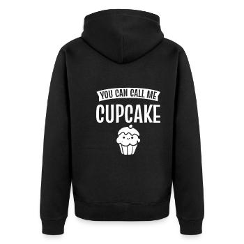 You Can Call Me Cupcake Bäckerei Merchandiser - Unisex Premium Bio Zip Hoodie - Schwarz - Hinten - Nico (187cm)