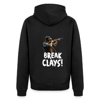 Clay Pigeon Shooting Clay Pigeon Shooting Shooting - Unisex Premium Organic Zip Hoodie - black - Back - Nico (187cm)