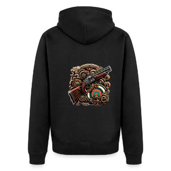 Clay Pigeon Shooting Clay Pigeon Shooting Shooting - Unisex Premium Organic Zip Hoodie - black - Back - Nico (187cm)