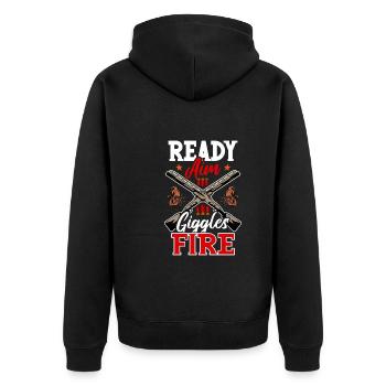 Clay Pigeon Shooting Clay Pigeon Shooting Shooting - Unisex Premium Organic Zip Hoodie - black - Back - Nico (187cm)