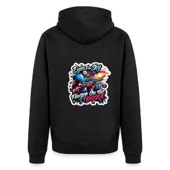 Clay Pigeon Shooting Clay Pigeon Shooting Shooting - Unisex Premium Organic Zip Hoodie - black - Back - Nico (187cm)
