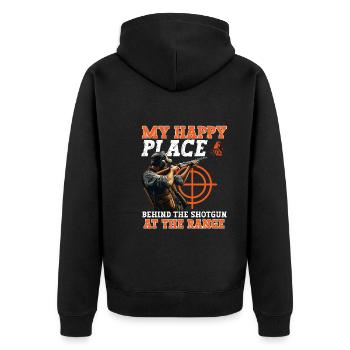 Clay Pigeon Shooting Clay Pigeon Shooting Shooting - Unisex Premium Organic Zip Hoodie - black - Back - Nico (187cm)