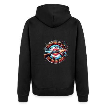 Clay Pigeon Shooting Clay Pigeon Shooting Shooting - Unisex Premium Organic Zip Hoodie - black - Back - Nico (187cm)