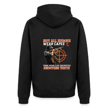 Clay Pigeon Shooting Clay Pigeon Shooting Shooting - Unisex Premium Organic Zip Hoodie - black - Back - Nico (187cm)