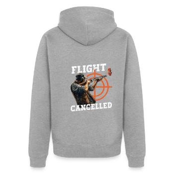 Tontaubenschießen Tontaubenschießen Schießen - Unisex Premium Bio Zip Hoodie - Grau meliert - Hinten - Nico (187cm)