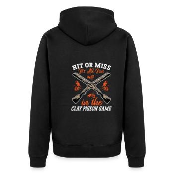Clay Pigeon Shooting Clay Pigeon Shooting Shooting - Unisex Premium Organic Zip Hoodie - black - Back - Nico (187cm)