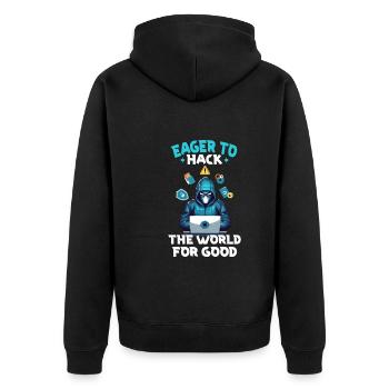Analyste en piratage éthique Cybersécurité éthique - Veste à capuche bio Premium Unisexe - noir - Dos - Nico (187cm)