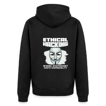 Ethical Hacking Analyst Ethical Cyber Security - Unisex Premium Organic Zip Hoodie - black - Back - Nico (187cm)