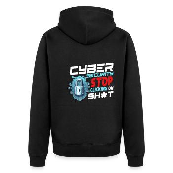 Spezialist Für Cybersicherheit - Unisex Premium Bio Zip Hoodie - Schwarz - Hinten - Nico (187cm)