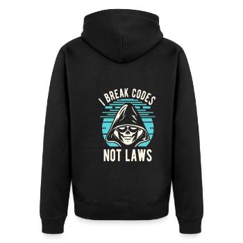 Ethical Hacking Analyst Ethical Cyber Security - Unisex Premium Organic Zip Hoodie - black - Back - Nico (187cm)