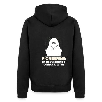 Ethical Hacking Analyst Ethical Cyber Security - Unisex Premium Organic Zip Hoodie - black - Back - Nico (187cm)