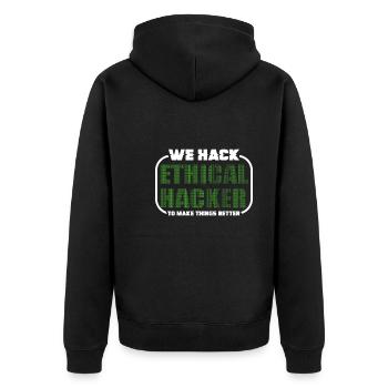 Ethical Hacking Analyst Ethical Cyber Security - Unisex Premium Organic Zip Hoodie - black - Back - Nico (187cm)