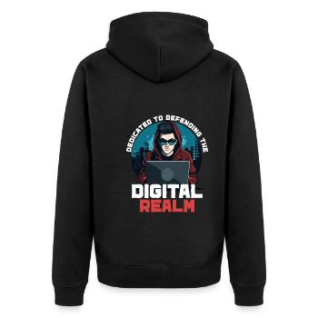 Analyste en piratage éthique Cybersécurité éthique - Veste à capuche bio Premium Unisexe - noir - Dos - Nico (187cm)