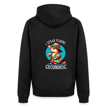 Amateurs du jour de la marmotte 2024, 2 février - Veste à capuche bio Premium Unisexe - noir - Dos - Nico (187cm)