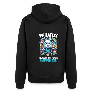 Philatélie Philatéliste philatéliste philatélique - Veste à capuche bio Premium Unisexe - noir - Dos - Nico (187cm)
