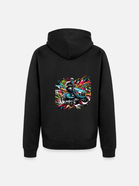 Rasenmäher-rennen Rasenmäher-rennen Rasenmäher - Unisex Premium Bio Zip Hoodie - Schwarz