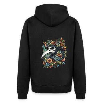 Spooky Halloween Horror Plague Doctor - Unisex Premium Organic Zip Hoodie - black - Back - Nico (187cm)