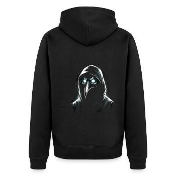 Spooky Halloween Horror Plague Doctor - Unisex Premium Organic Zip Hoodie - black - Back - Nico (187cm)