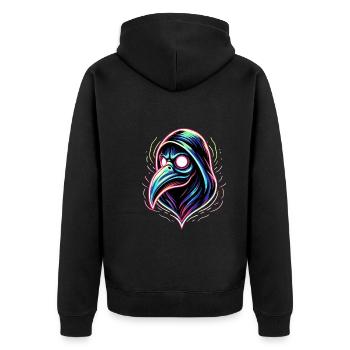 Gruseliger Halloween-horror-seuchendoktor - Unisex Premium Bio Zip Hoodie - Schwarz - Hinten - Nico (187cm)