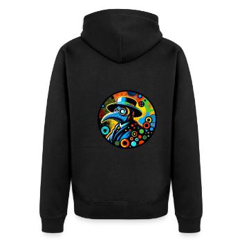 Gruseliger Halloween-horror-seuchendoktor - Unisex Premium Bio Zip Hoodie - Schwarz - Hinten - Nico (187cm)