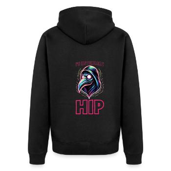 Gruseliger Halloween-horror-seuchendoktor - Unisex Premium Bio Zip Hoodie - Schwarz - Hinten - Nico (187cm)